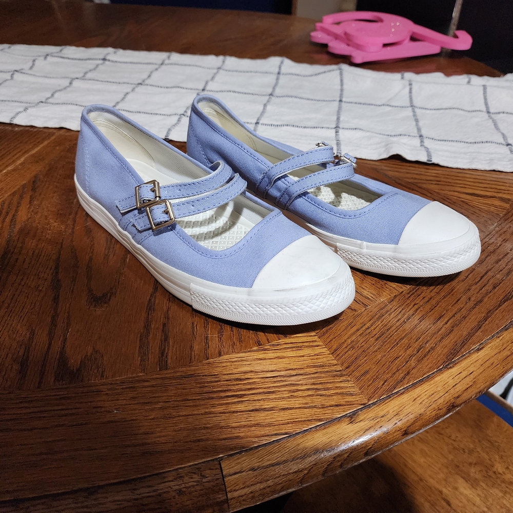 Converse Light Blue Mary Jane Sneakers 10